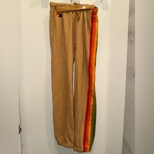 NWT Aviator Nation Women’s 5-Stripe Sweatpants // Golden Yellow